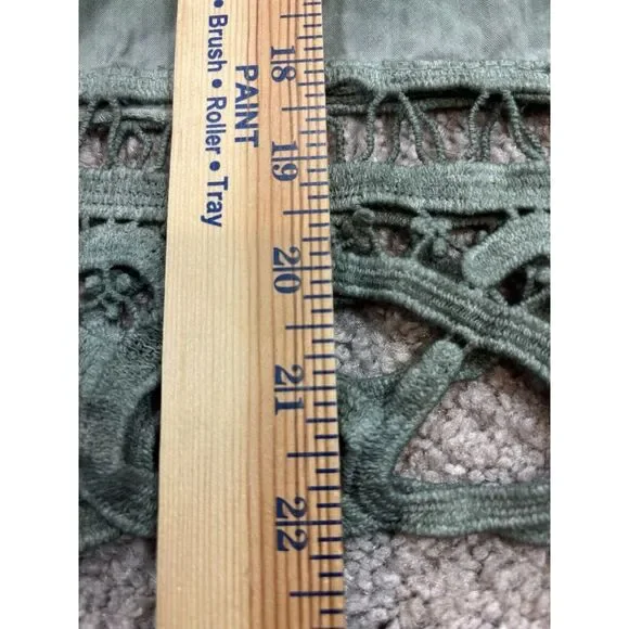 Belle France Green Lace Tunic Top Woman's Sz L Whimsy Goth Fairy Knit Italy - Picture 6 of 12